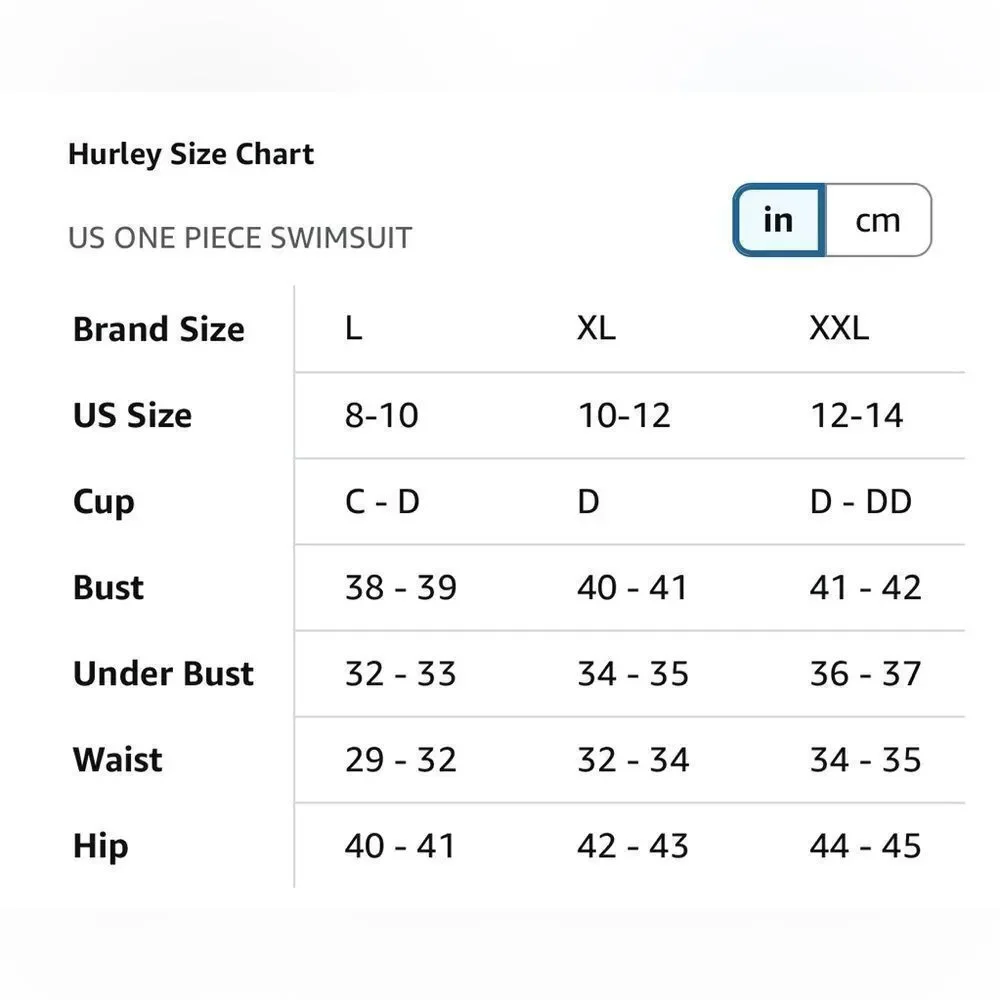 Hurley Women's Caribbean Dreamin One Piece Swimsuit, Size L